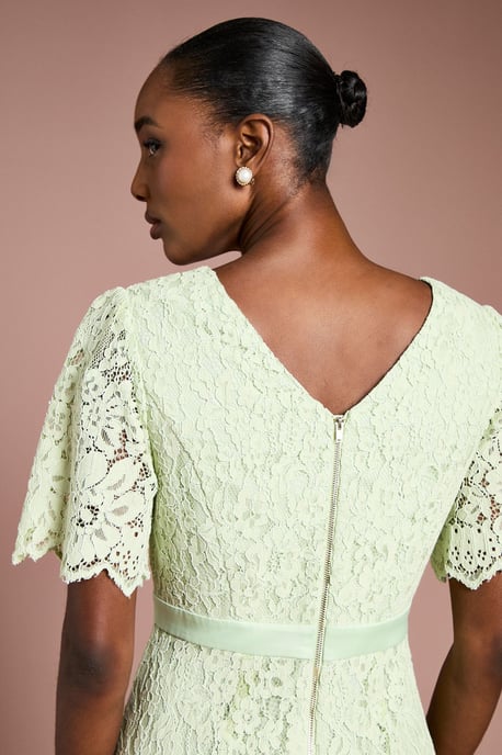 Lace Angel Sleeve Midi Dress - Image 5