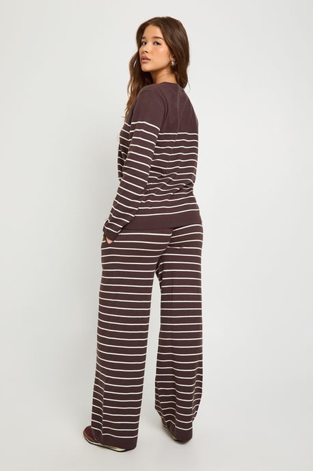 Stripe Knitted Button Jumper and Trouser Co-Ord - Image 2
