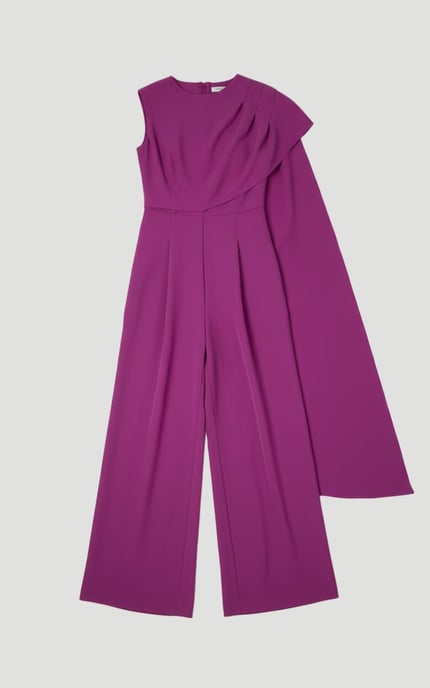 Tall Tailored Drape Cape Wide Leg Jumpsuit - Image 4