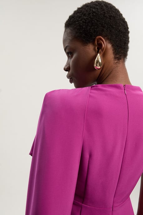 Tall Tailored Drape Cape Wide Leg Jumpsuit - Image 5