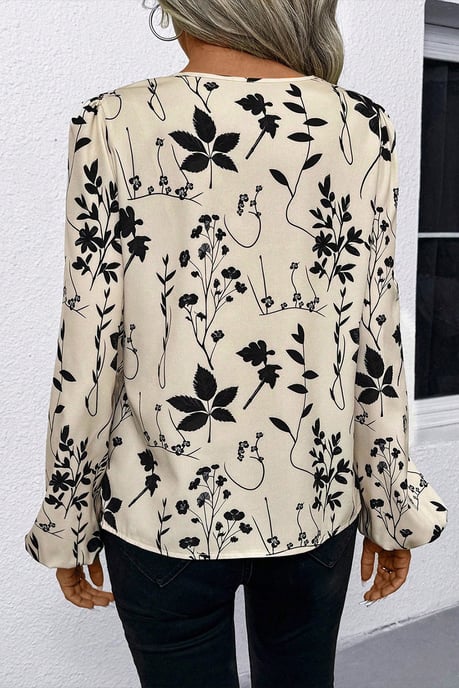 Blommönstrad långärmad blus - Image 2