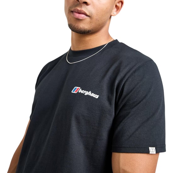 Berghaus Mens T Shirt Crew Neck Mount Diagram Short Sleeve Graphic Tee Black - Image 4