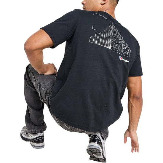 Berghaus Mens T Shirt Crew Neck Mount Diagram Short Sleeve Graphic Tee Black - Image 5