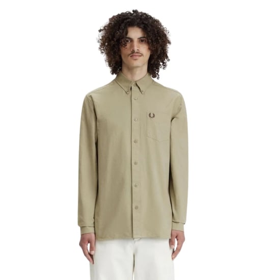 Fred Perry Heren Oxford overhemd met lange mouwen (Warm Grijs) - Image 4