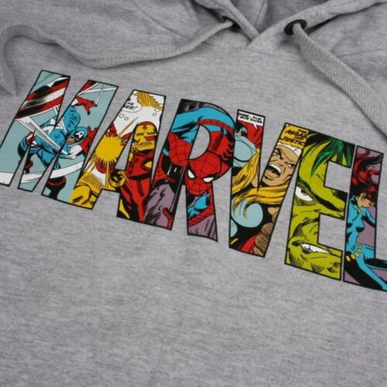 Marvel Huvtröja med logotyp med tecken för män (Sport Grå) - Image 4