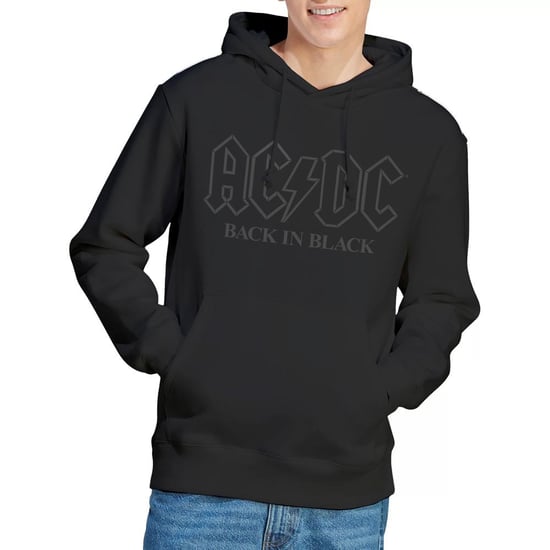 AC/DC Mens Back In Black Outline Hoodie (Black) - Image 5