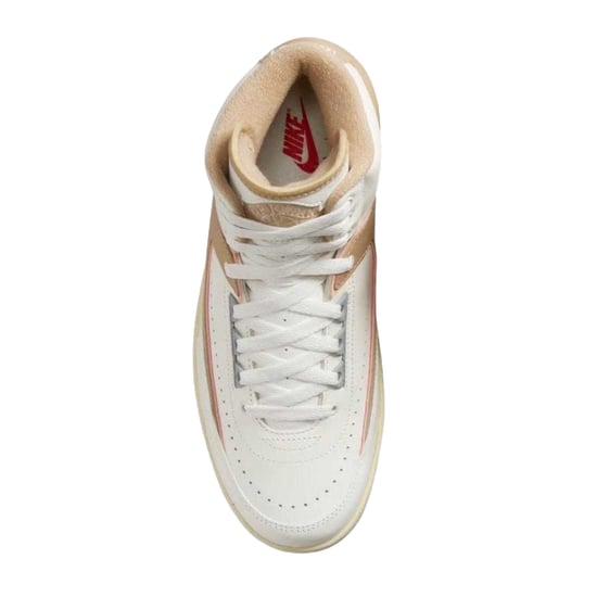 Nike Heren Air Jordan 2 Retro Leren Trainers (Wit/Tan) - Image 4