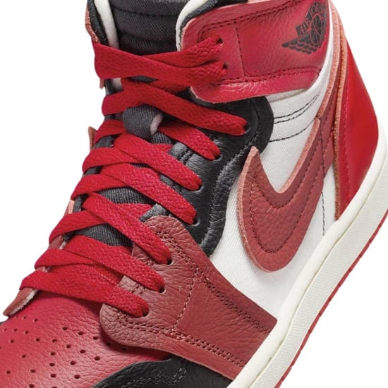 Nike Dames/Dames Air Jordan 1 Leren Trainers (Rood, Wit, Zwart) - Image 3