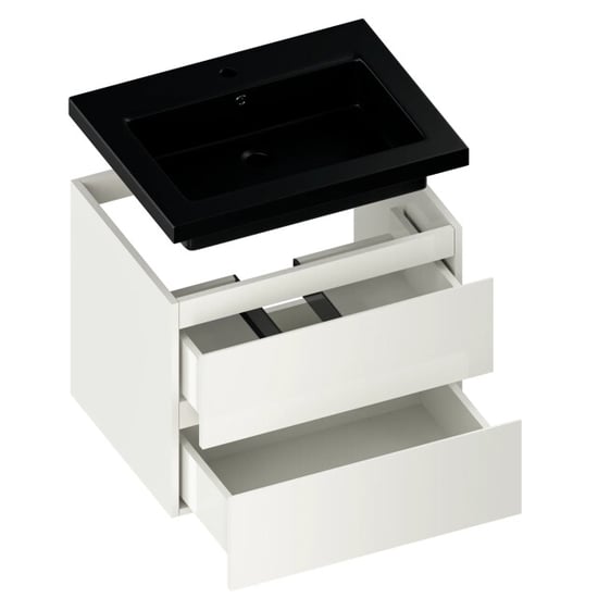 Mirlux Badkamermeubel karo 60cm wit wastafel zwart - Image 5