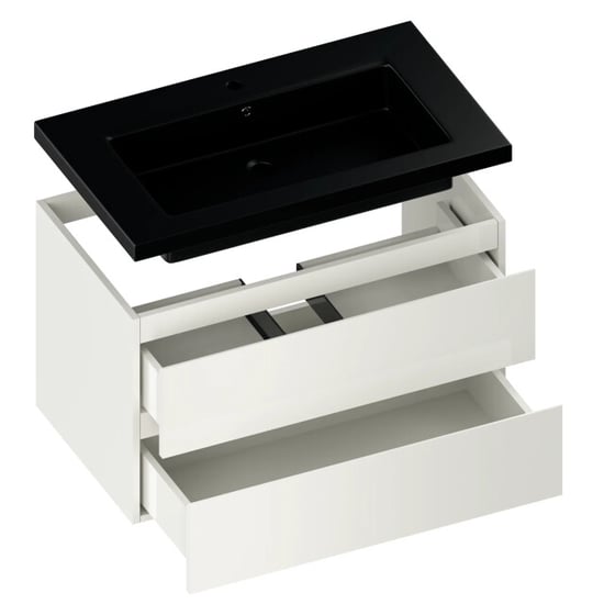 Mirlux Badkamermeubel sova 80cm wit wastafel zwart - Image 5