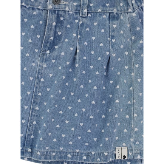 Looxs Revolution Bandplooi rokje denim hearts voor meisjes in de kleur - Image 6