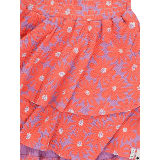 Looxs Revolution Jersey rokje koraal floral spring voor meisjes in de kleur - Image 5