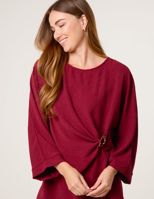 Detail Side Gathered Blouse - Image 3