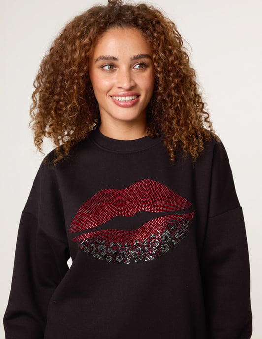 Rhinestone Lips Sweatshirt - Image 2