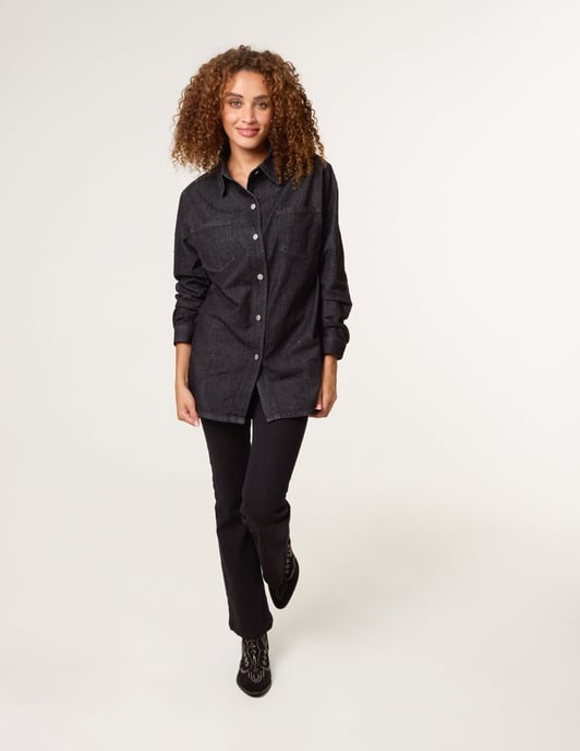 Long Sleeved Denim Shirt - Image 2