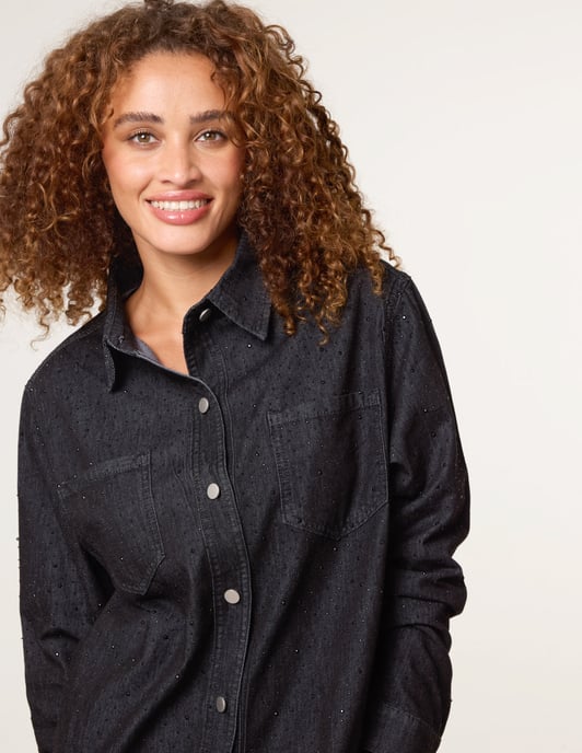 Long Sleeved Denim Shirt - Image 3