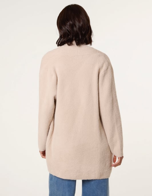 Fluffy Fleece Open Midi Cardigan - Image 4