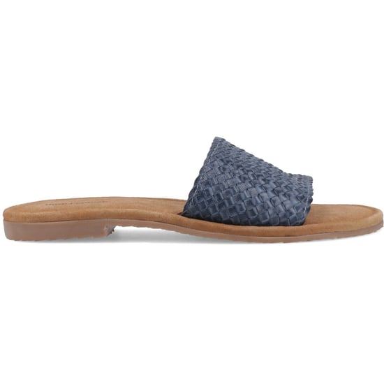Hush Puppies Hetty Slide Leren Dames Sandalen in Navy Met Brede Pasvorm - Image 5