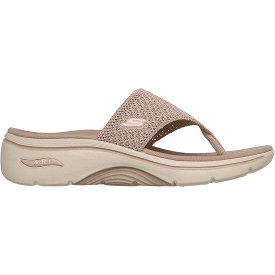 Skechers Go Walk Arch Fit 2.0 Textile Women's Taupe Standard Sandals - Image 5