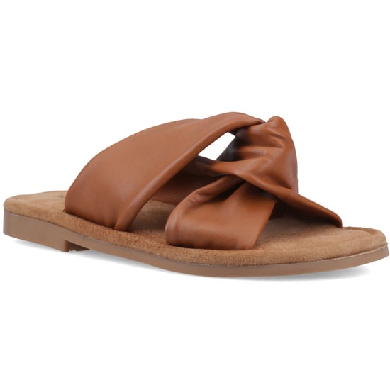 Hush Puppies Amy Brede Pasvorm Leren Dames Tan Standaard Sandalen - Image 1