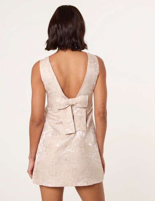 Luxe Jacquard Bow Back Dress - Image 4
