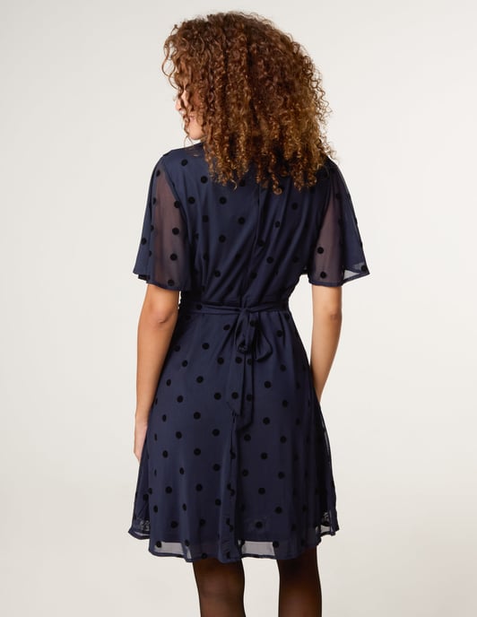 Polka Dot Tie Back Dress - Image 4