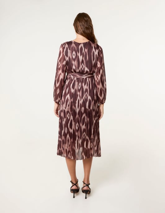 Crossover Metallic Pleated Dress - Image 4
