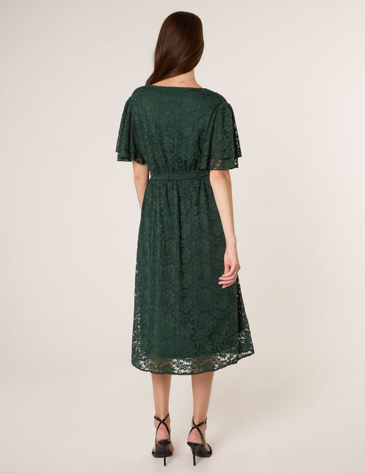 Double Angel Sleeve Lace Midi Dress - Image 4