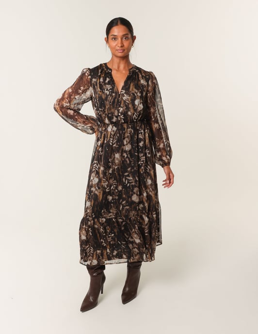 Button Front Midi Dress - Image 1