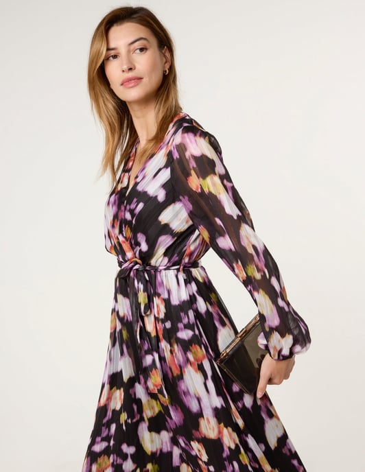 Lurex Watercolour Wrap Maxi Dress - Image 1
