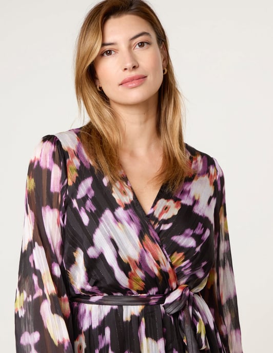 Lurex Watercolour Wrap Maxi Dress - Image 4