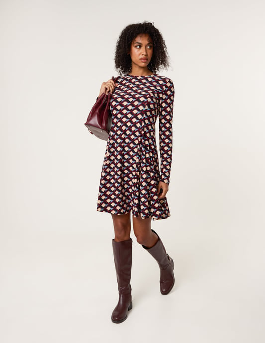Crew Neck Mini Dress - Image 1