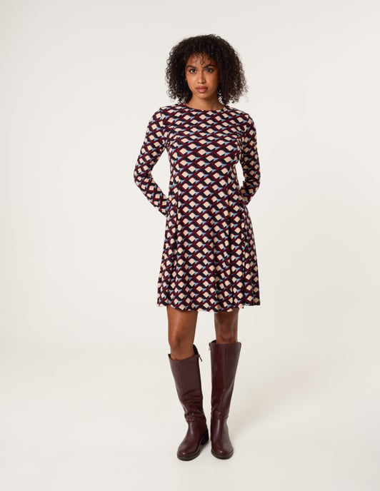Crew Neck Mini Dress - Image 4