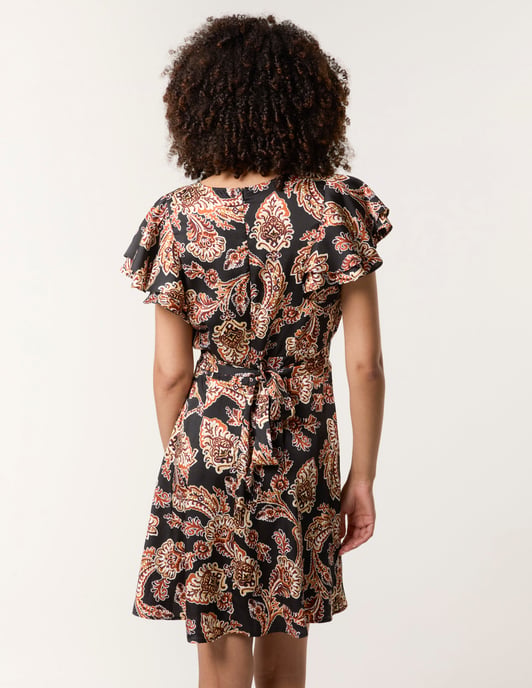 Paisley Frill Sleeve Mini Dress - Image 4
