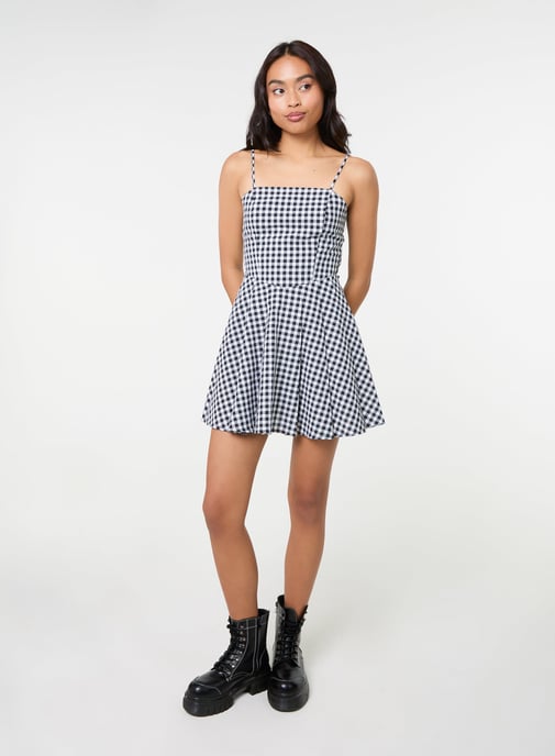Bow Back Gingham Mini Dress - Image 3
