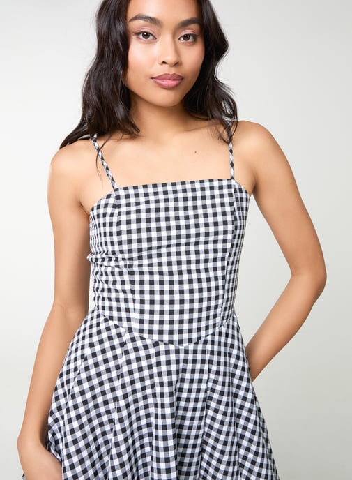 Bow Back Gingham Mini Dress - Image 4