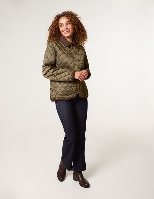 Diamond Quilted Cord Collar Coat - Image 4
