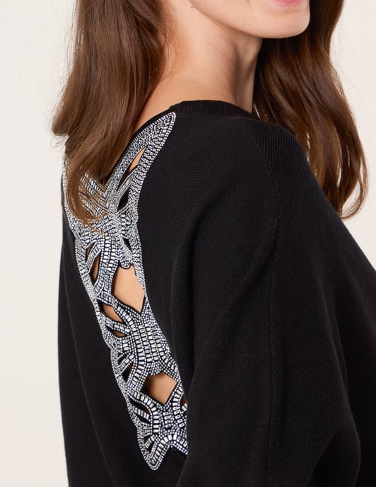 Batwing Jumper With Back Diamante Detailing - Image 3