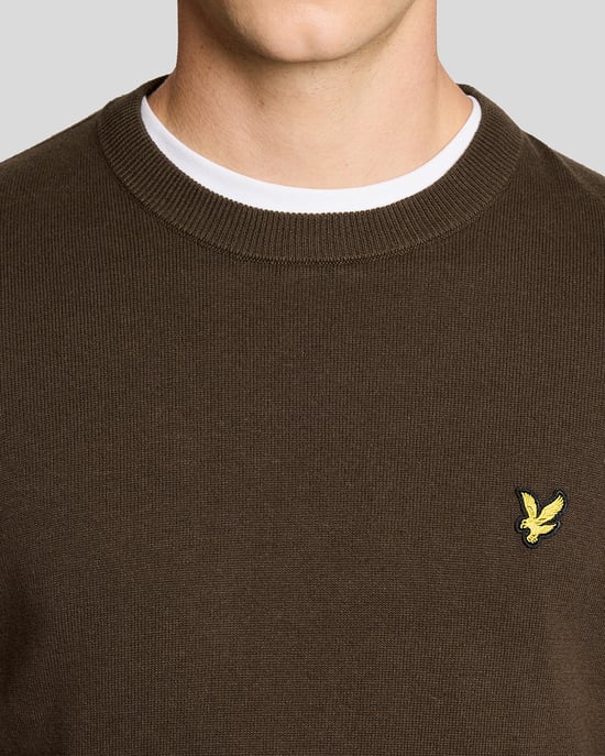 Crew Neck Jumper in Dark Brown - Image 3