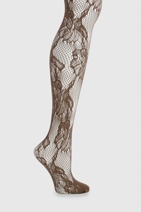 Large Scale Floral Lace Fishnet Tights - Image 2