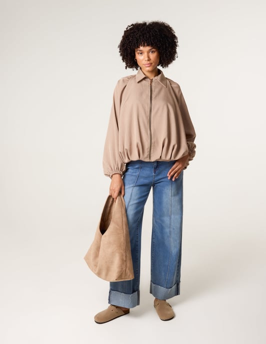 Drape Puffball Zipper Jacket - Image 1