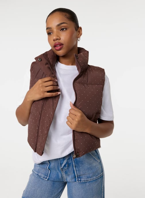 Diamante Puffer Gilet - Image 1