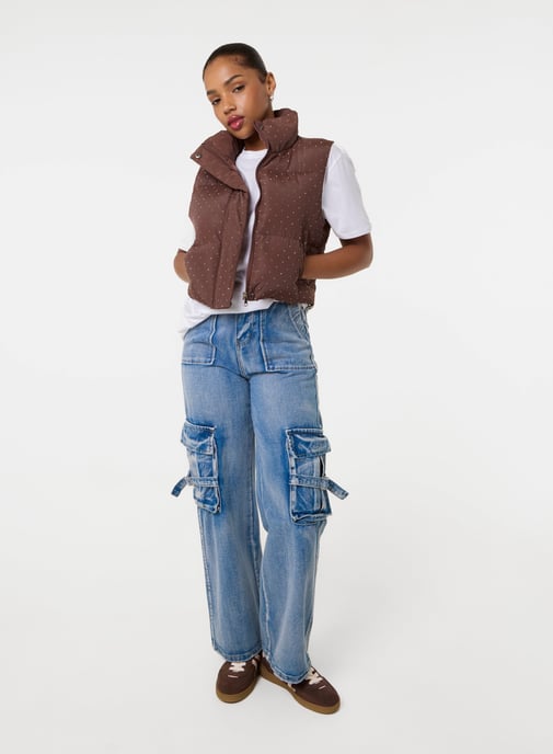 Diamante Puffer Gilet - Image 2