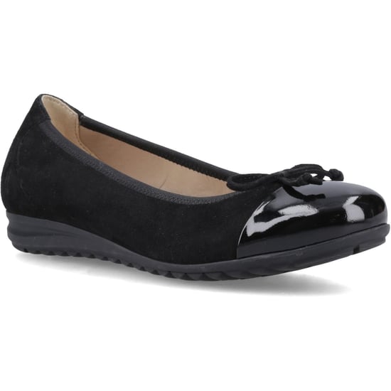 Hush Puppies Laurie Toe Cap Leather Women's Black Standard Flats - Image 1