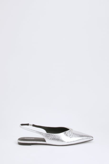 Bow Detail Pointed Slingback Flats - Image 2