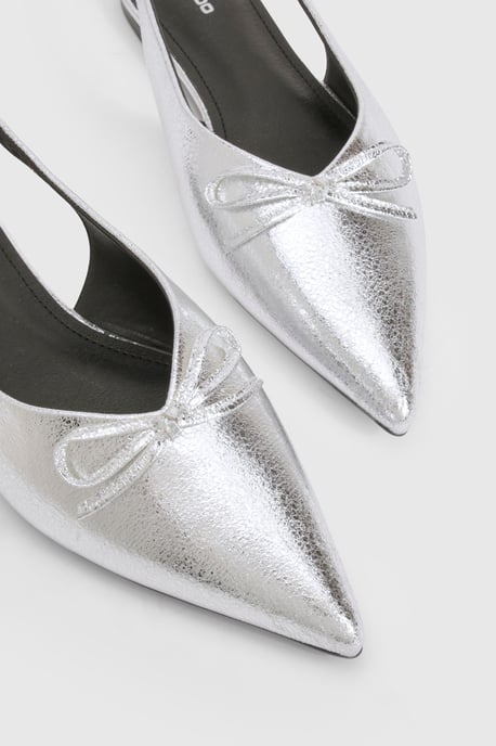 Bow Detail Pointed Slingback Flats - Image 4