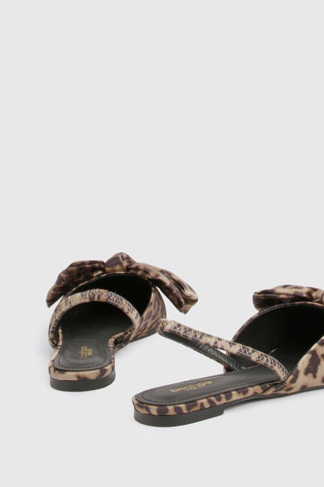 Wide Fit Faux Suede Bow Detail Pointed Flats - Image 3