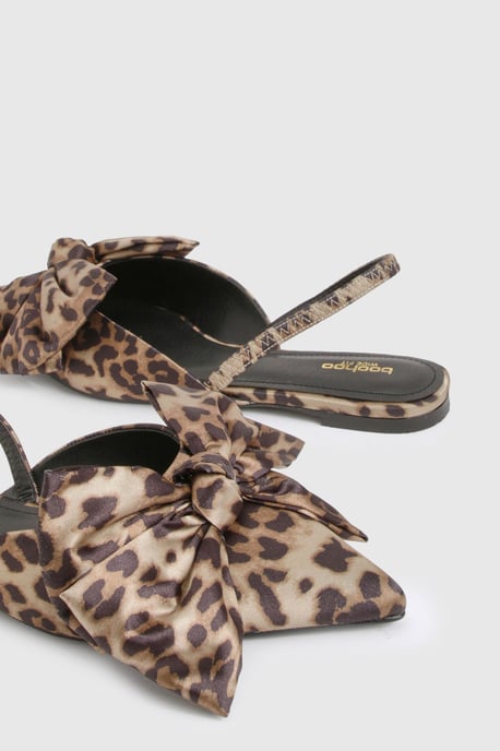 Wide Fit Faux Suede Bow Detail Pointed Flats - Image 6