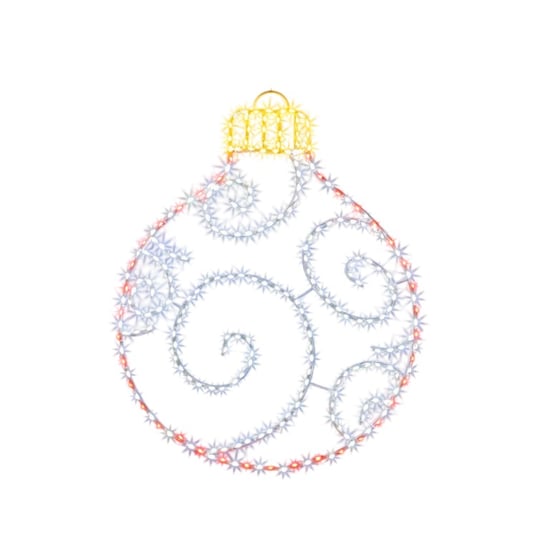 Premier Twinkling FlexiBrights Bauble String Lights(UK Plug) (Red/Gold) - Image 1