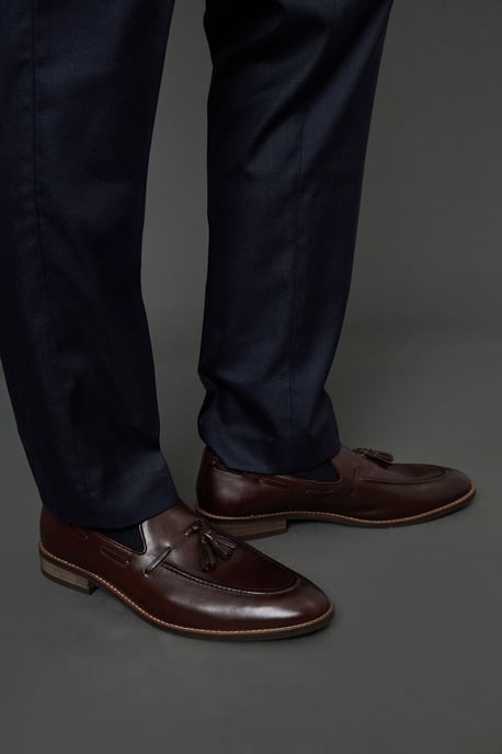 Brown Smart Tassel Penny Loafers - Image 1